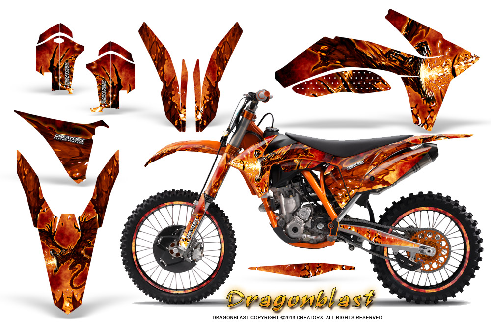 KTM C7 2011 Graphics Kit Dragonblast NP Rims